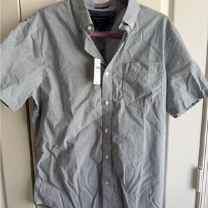 Banana Republic Black and White Striped Casual Shirt